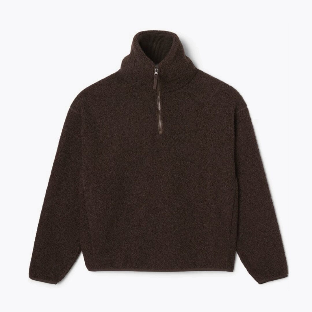 Fleece Sweatshirt with High Zip Neck