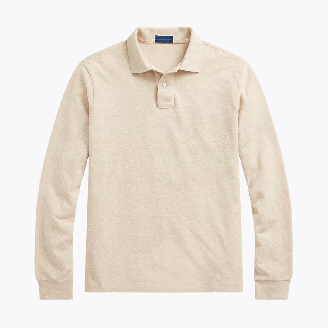 Mesh Long Sleeve Polo Shirt